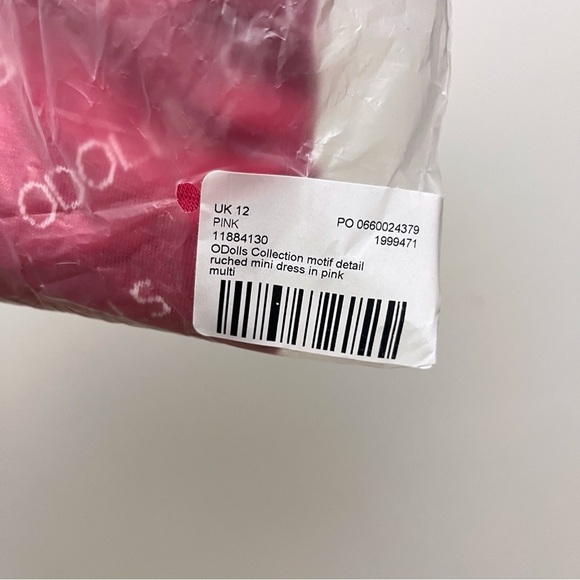 ASOS ODolls Collection Women’s UK 12 Pink Motif Detail Ruched Sweater Mini Dress - Picture 11 of 11